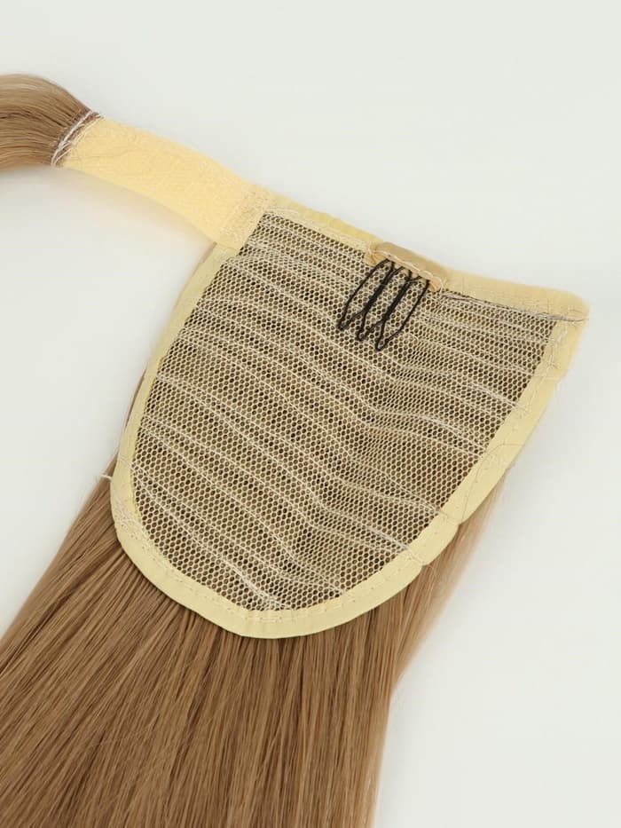Хвост накладной, прямой волос, на резинке, 60 см, 100 г, цвет омбре русый, молочный
