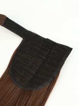 Хвост накладной, прямой волос, на резинке, 60 см, 100 г, омбре русый, блонд