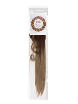 Хвост накладной, прямой волос, на резинке, 60 см, 100 г, омбре русый, блонд