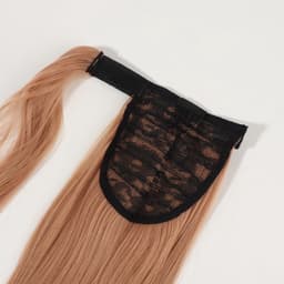 Хвост накладной QF, прямой волос, на резинке, 60 см, 100 г, омбре русый, пепельно-розовый