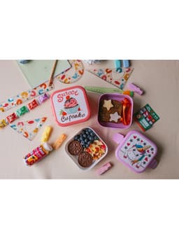 Ланч - бокс в школу IDEA «Капкейки», 800 мл, 12.5×13×8.5 см, 2 отделения, пластик, бело-розовый