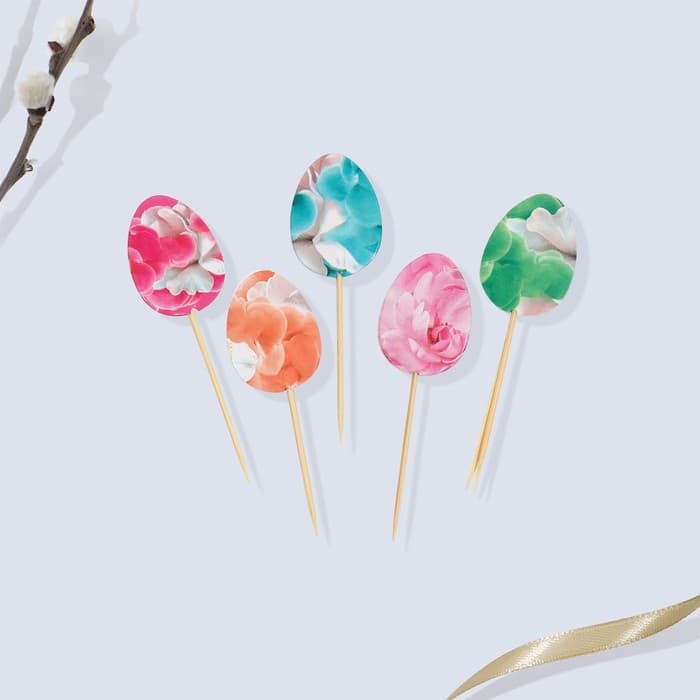 Пасхальный набор для украшения кулича «Нежность» на пасху, 18.5×16×1 см