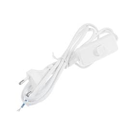 Сетевой шнур REXANT, выключатель, 1.8 м, 2×0.75 мм2, белый