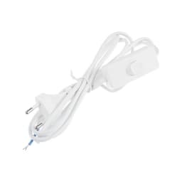 Сетевой шнур REXANT, выключатель, 1.8 м, 2×0.75 мм2, белый