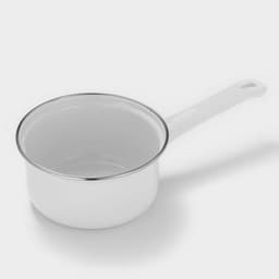 Ковш эмалированный, 1 л, цилиндрический, с крышкой, без деколи, индукция, белый