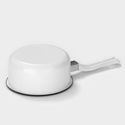 Ковш эмалированный, 600 мл, с крышкой, без деколи, белый