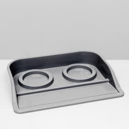 Миски с лотком «Феликс», 300 мл, 41×30×6 см, пластик, серый лоток, белые миски