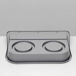 Миски с лотком «Феликс», 300 мл, 41×30×6 см, пластик, серый лоток, белые миски