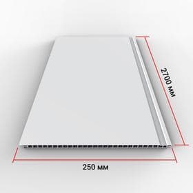 Панель стеновая ПВХ Slim Premium, 2700×250×5 мм, цвет белый глянец лакированный
