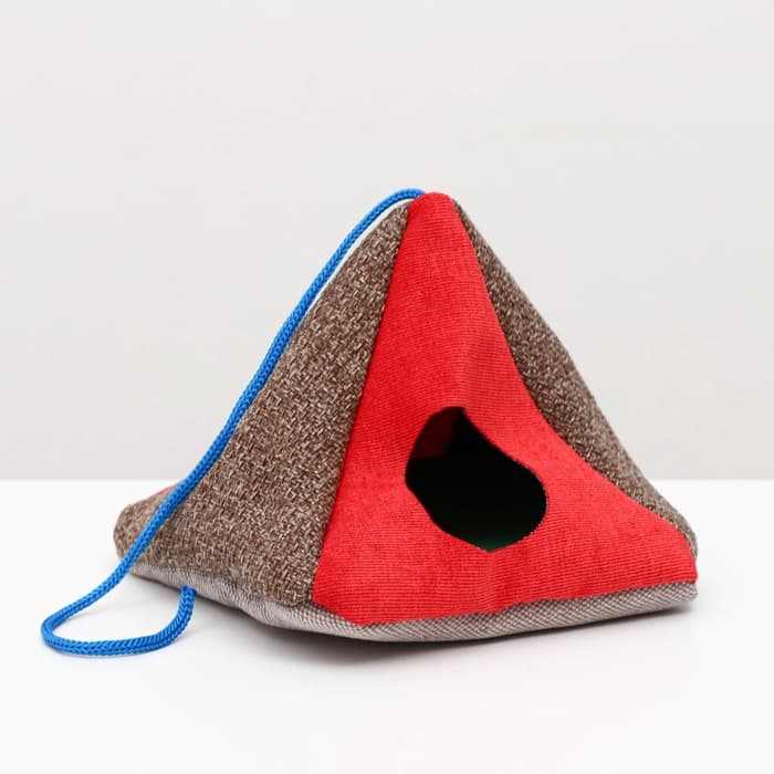 Подвесной домик для грызунов «Вигвам», 15×15 см, мебельная ткань, флис, цвет МИКС