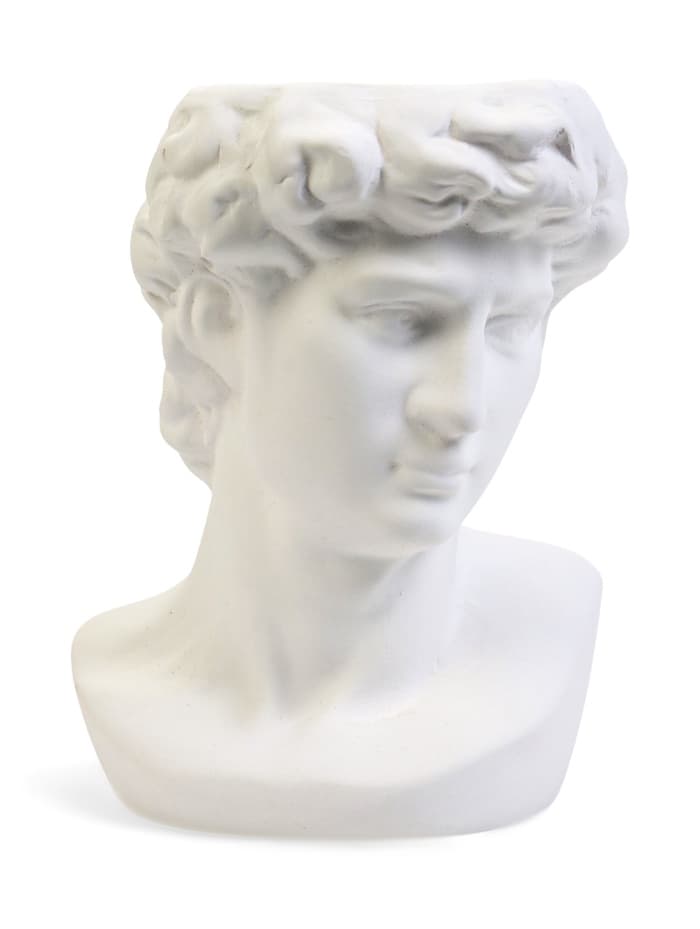 Декоративное кашпо для цветов «Голова Давида», 1.7 л, 16×12.7×23 см, керамика, белое