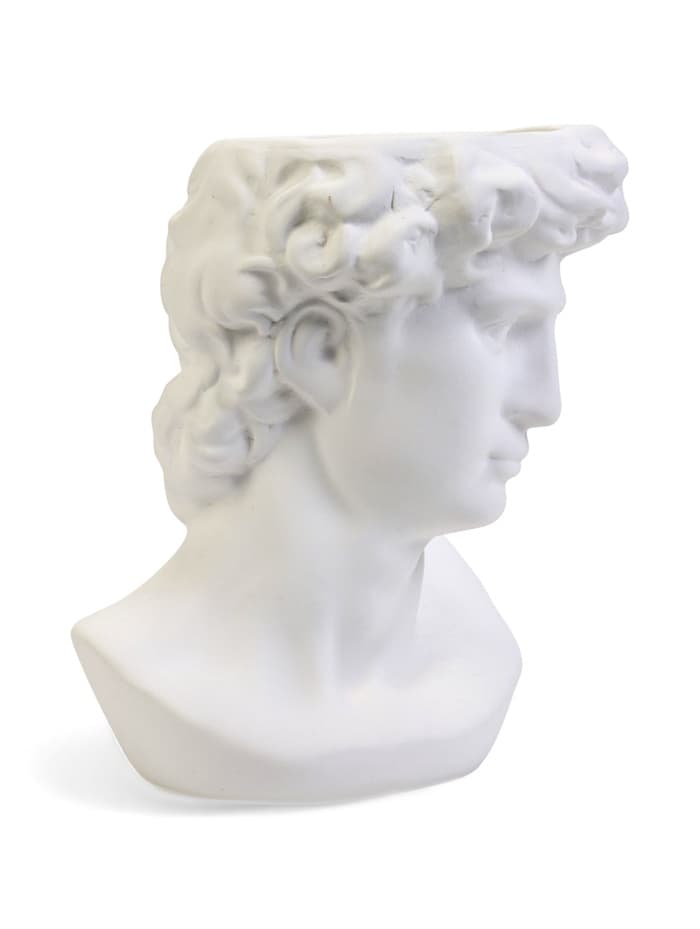 Декоративное кашпо для цветов «Голова Давида», 1.7 л, 16×12.7×23 см, керамика, белое