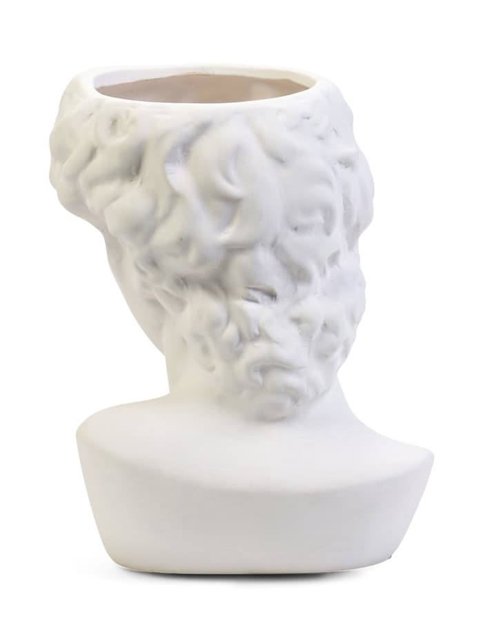 Декоративное кашпо для цветов «Голова Давида», 1.7 л, 16×12.7×23 см, керамика, белое