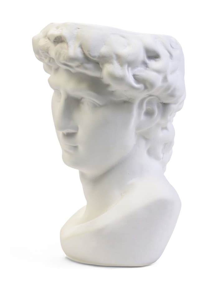 Декоративное кашпо для цветов «Голова Давида», 1.7 л, 16×12.7×23 см, керамика, белое