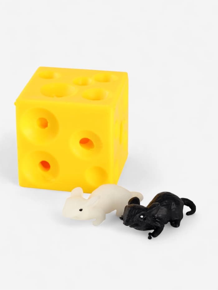 Антистресс игрушка Funny toys «Сыр», мялка с мышками