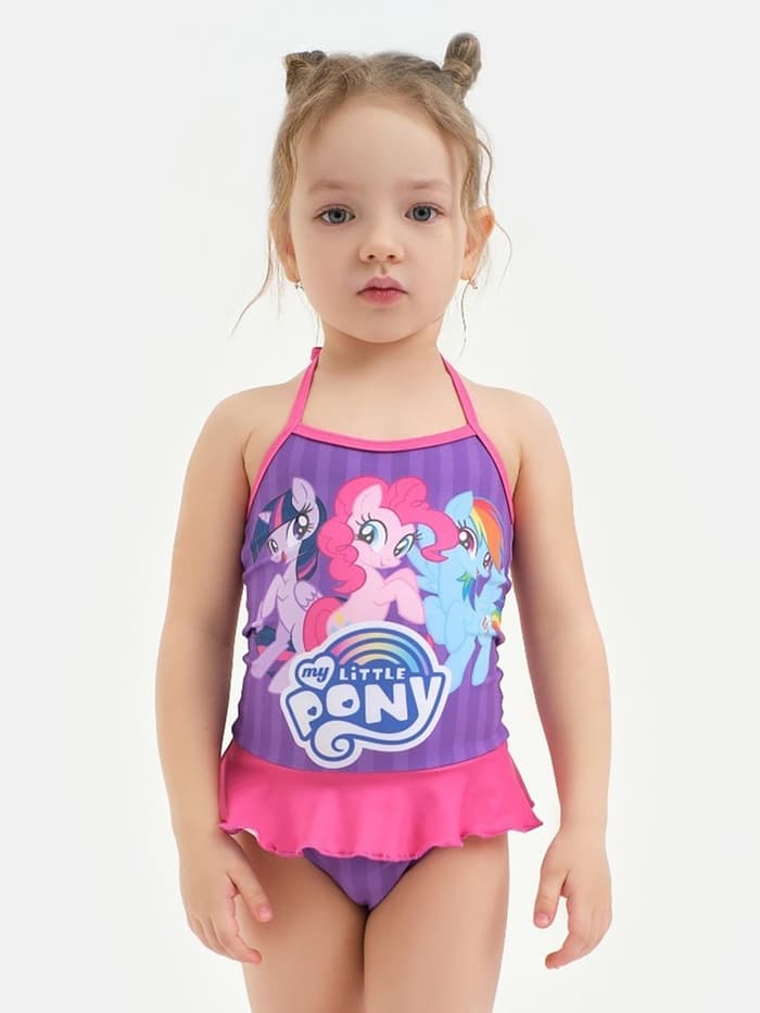 Купальник для девочки слитный KAFTAN «Пони», фиолетовый, размер 34 (122-128 см)