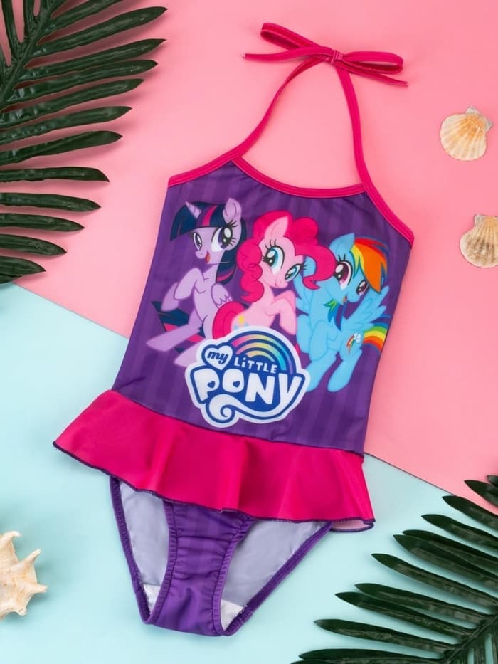 Купальник для девочки слитный KAFTAN «Пони», фиолетовый, размер 34 (122-128 см)