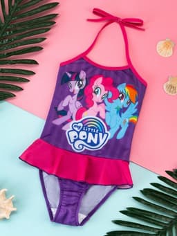 Купальник для девочки слитный KAFTAN «Пони», фиолетовый, размер 34 (122-128 см)