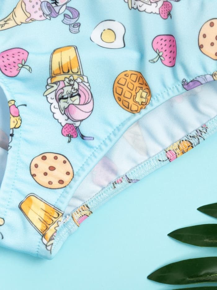 Купальник для девочки раздельный «Пони», голубой, размер 32 (110-116 см)