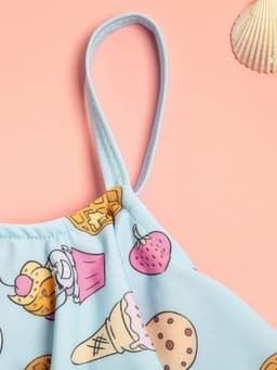 Купальник для девочки раздельный «Пони», голубой, размер 32 (110-116 см)