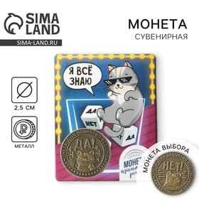 Монета выбора сувенир «Да - Нет», 2.5 см