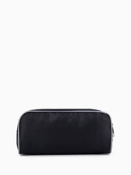 Косметичка на молнии дорожная, мужская, с ручкой, средний размер, чёрная/серая