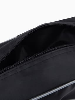 Косметичка на молнии дорожная, мужская, с ручкой, средний размер, чёрная/серая