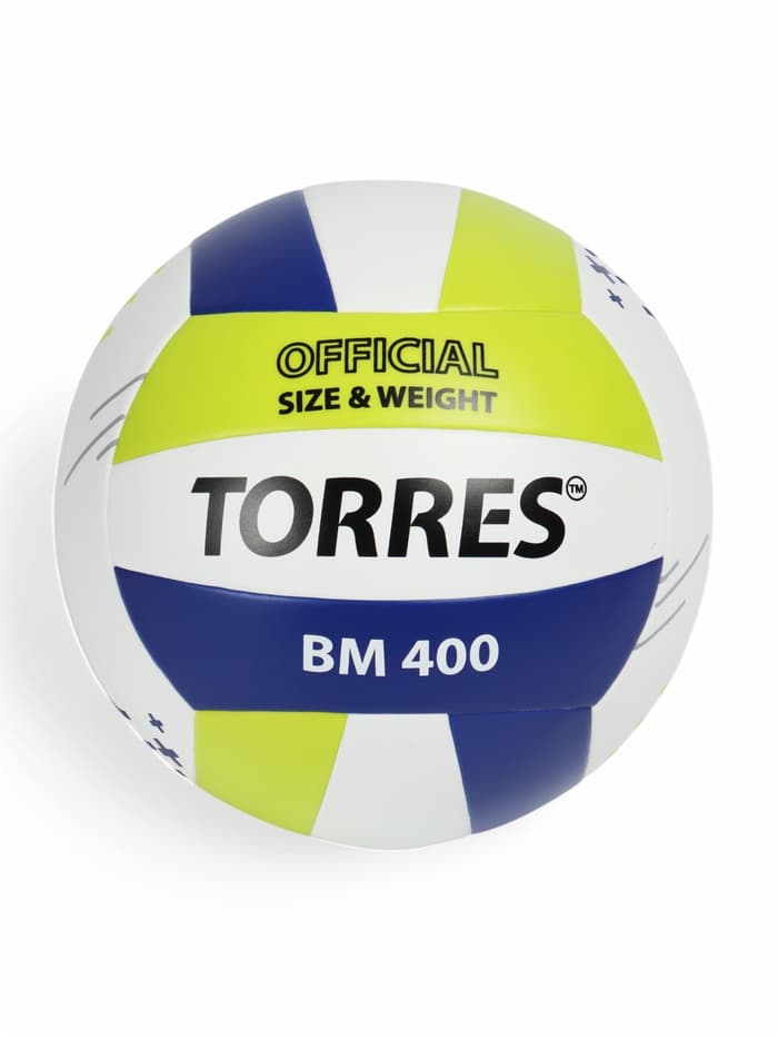 Мяч волейбольный TORRES BM400, V42315, размер 5 (ТПУ, бутиловая камера, клееный)