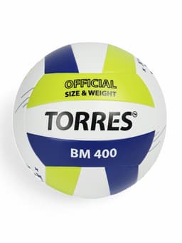 Мяч волейбольный TORRES BM400, V42315, размер 5 (ТПУ, бутиловая камера, клееный)