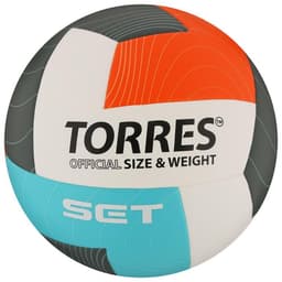 Мяч волейбольный TORRES Set, V32345, размер 5, ТПУ, бутиловая камера, клееный, МИКС