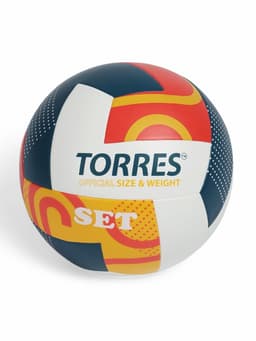 Мяч волейбольный TORRES Set, V32345, размер 5, ТПУ, бутиловая камера, клееный, МИКС