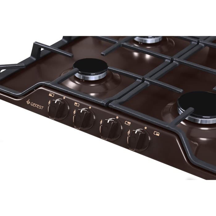 Варочная поверхность Gefest ПВГ 1212К7, газовая, 4 конфорки, коричневая