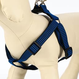 Комплект амуниции рельефный, поводок 120×2 см, ОГ 44-50 см, сине-чёрный