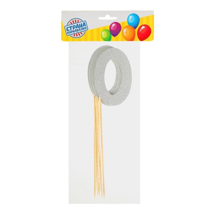 Топпер для торта «Цифра 0», набор 6 шт., МИКС