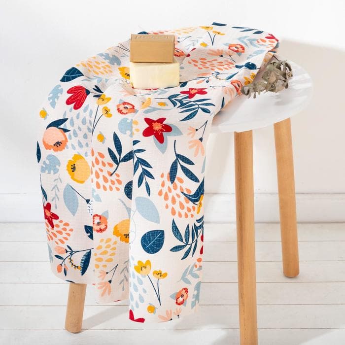 Полотенце банное вафельное «Цветочное поле» 80×150 см, 100% хлопок, 160 г/м²