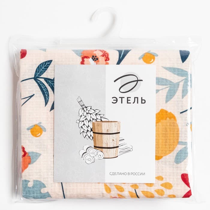 Полотенце банное вафельное «Цветочное поле» 80×150 см, 100% хлопок, 160 г/м²