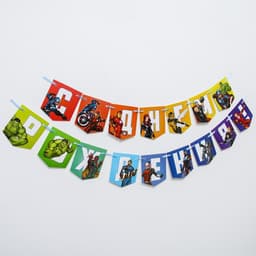 Гирлянда на ленте «С Днем Рождения», длина 216 см, Мстители