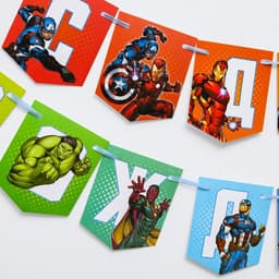 Гирлянда на ленте «С Днем Рождения», длина 216 см, Мстители