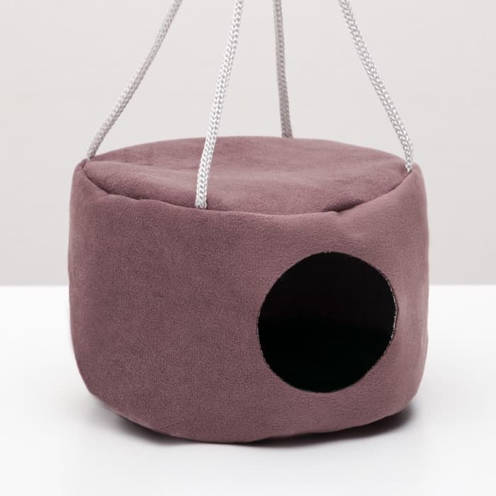 Подвесной дом для грызунов, 15×10 см, круглый, мебельная ткань, флис, цвет МИКС