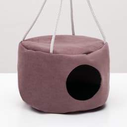 Подвесной дом для грызунов, 15×10 см, круглый, мебельная ткань, флис, цвет МИКС