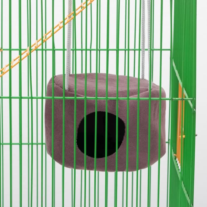 Подвесной дом для грызунов, 15×10 см, круглый, мебельная ткань, флис, цвет МИКС