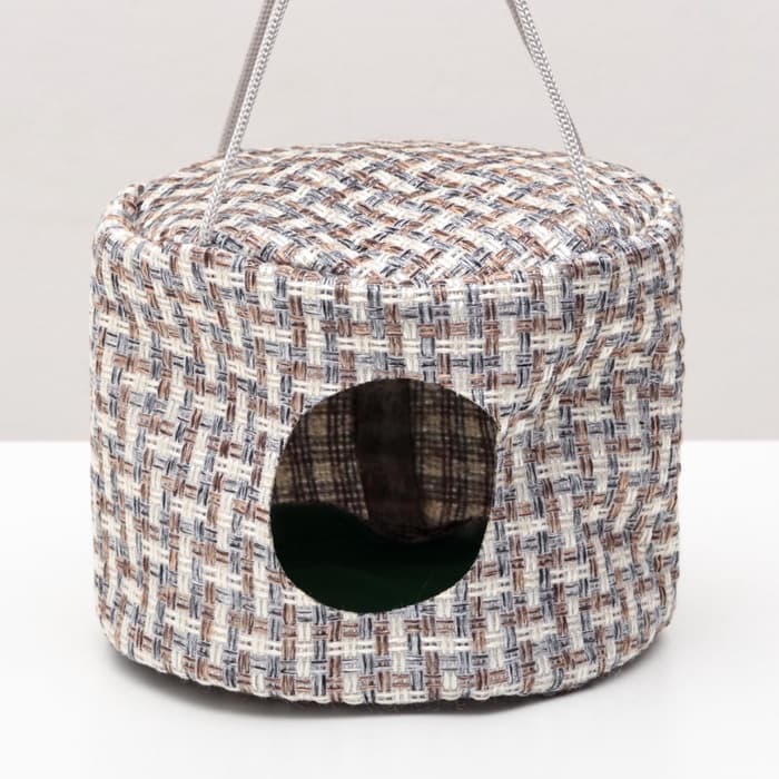 Подвесной дом для грызунов, 20×15 см, круглый, мебельная ткань, флис, цвет МИКС