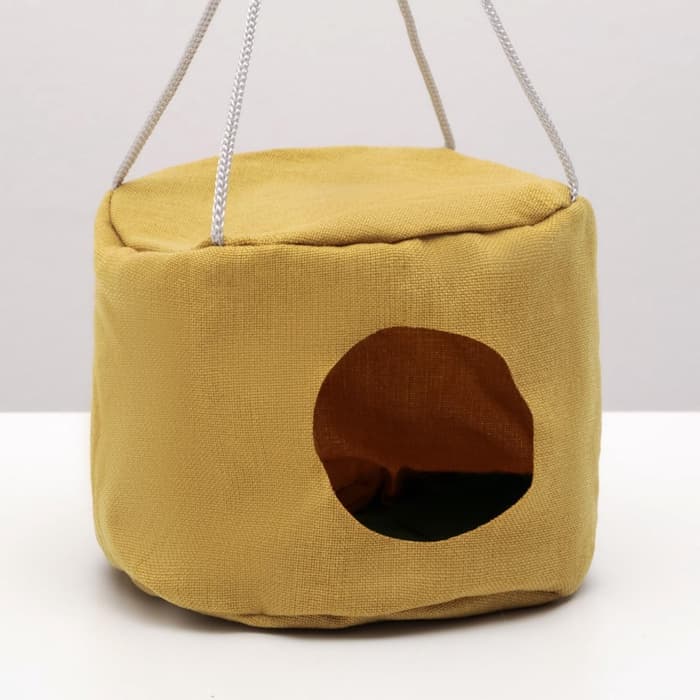 Подвесной дом для грызунов, 20×15 см, круглый, мебельная ткань, флис, цвет МИКС