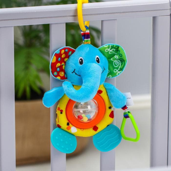 Подвеска - погремушка на кроватку/коляску Крошка Я, с прорезывателем, от 3 мес., МИКС