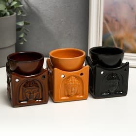 Аромалампа для эфирных масел «Голова Будды на кубе», керамика, 8.4×6.8×6.8 см, МИКС