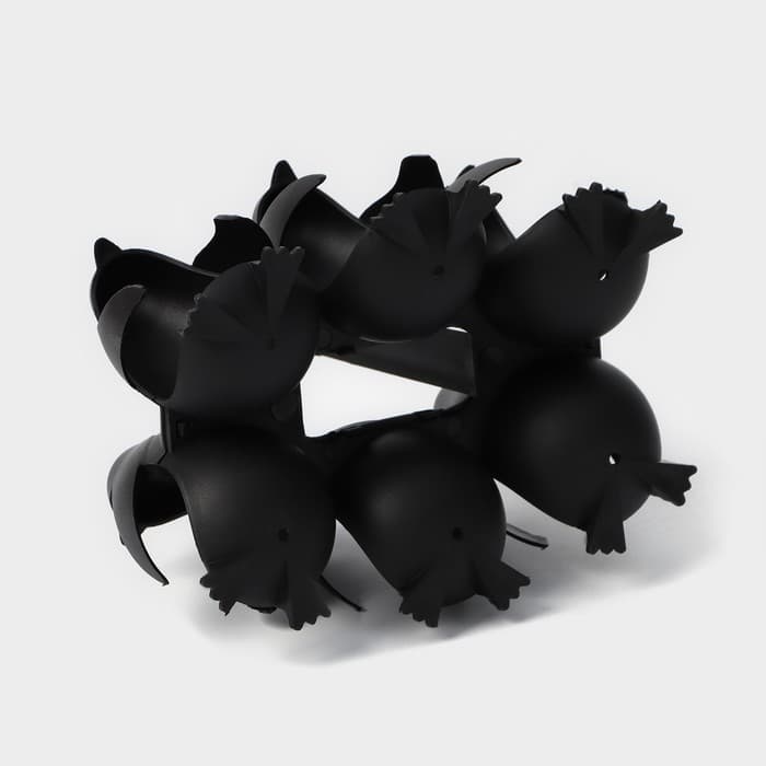 Подставка для яиц «Пингвинчики», 6 секций,12×15×13 см, чёрная