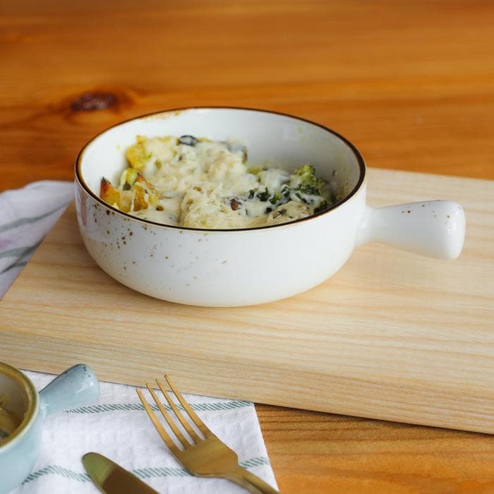 Кокотница Magistro «Церера», 500 мл, d=15 см, фарфор, белая