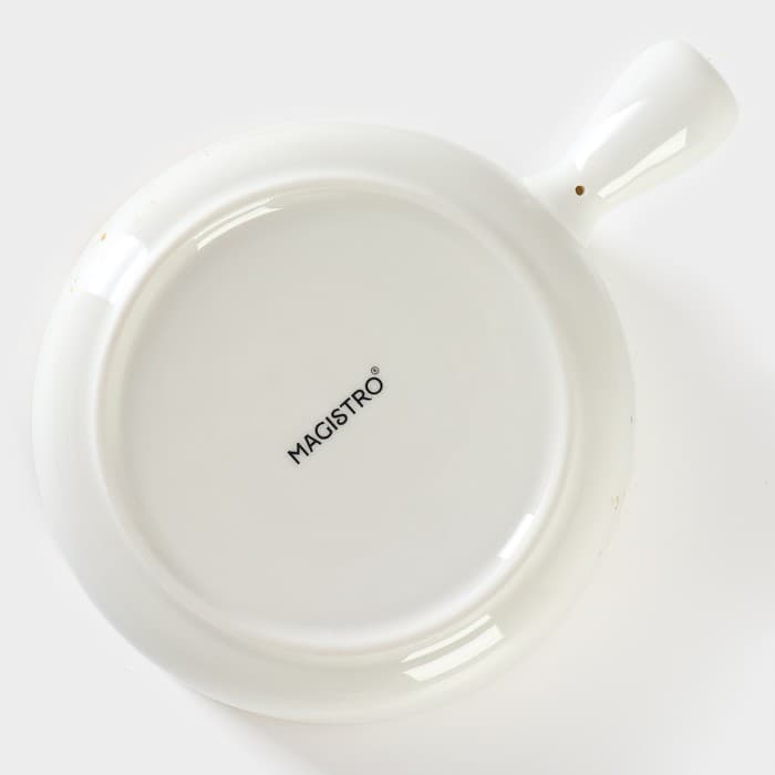 Кокотница Magistro «Церера», 500 мл, d=15 см, фарфор, белая