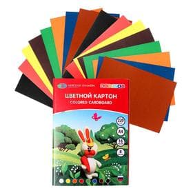 Картон цветной «ЗХК. Цветик», А4, 16 листов, 8 цветов, немелованный, МИКС