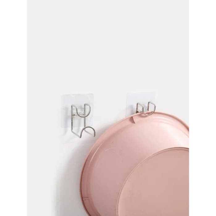 Держатель универсальный на липучке, 7×6×7 см, хром